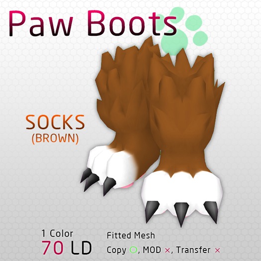\29Q\ - Paw Boots [Socks Brown]
