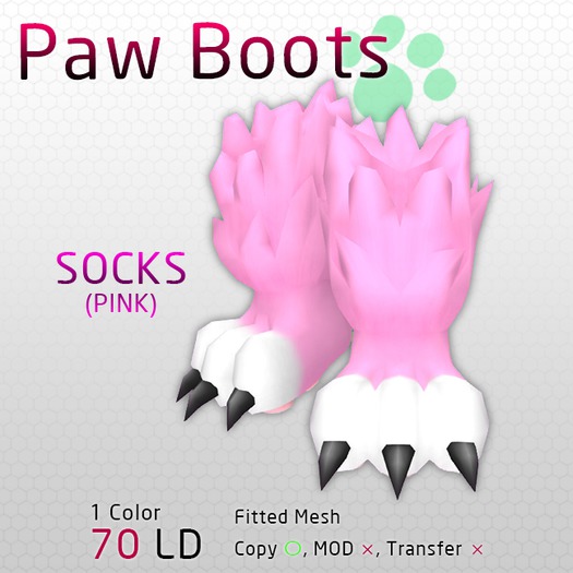\29Q\ - Paw Boots [Socks Pink]