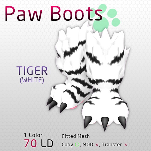 \29Q\ - Paw Boots [Tiger (White)]