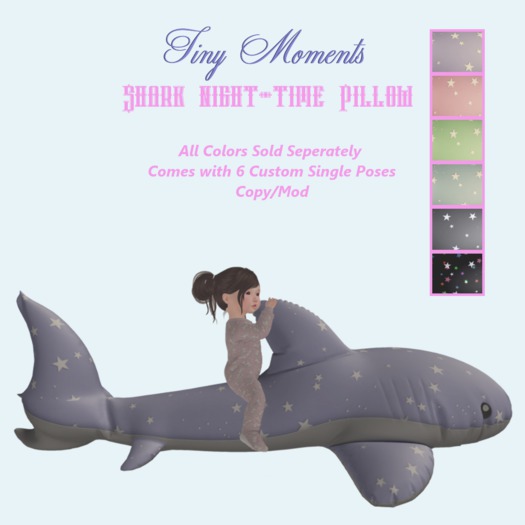 [Tiny Moments]- Rainbow  Star Shark Night-Time Pillow