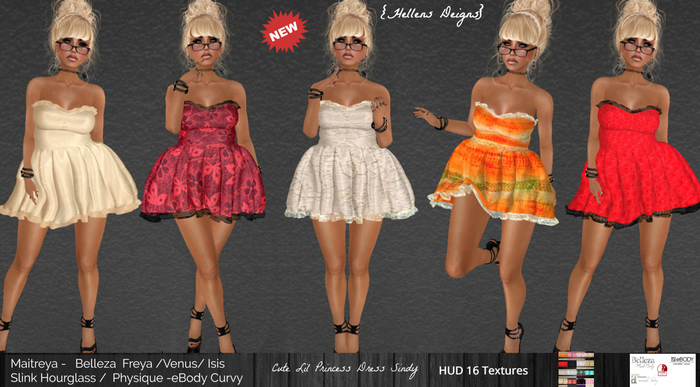 {Hellens} DEMO Cute Lil Princess Dress Sindy Maitreya Hourglass Physique Isis Venus Freya eBody Curvy