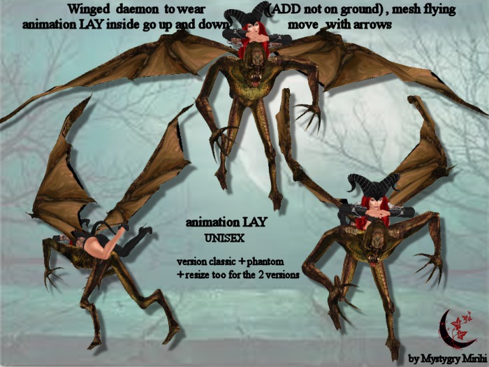 Daemon lay fly mesh animated move with arrow ADD phantom resize