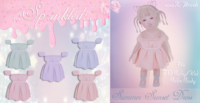 ..: Sprinkled :.. Summer Sunset Dress - Blue *ADD*