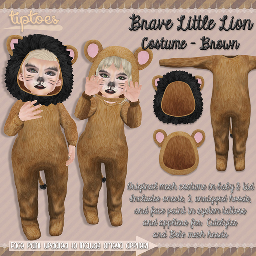 . tiptoes - Brave Little Lion Costume - Brown