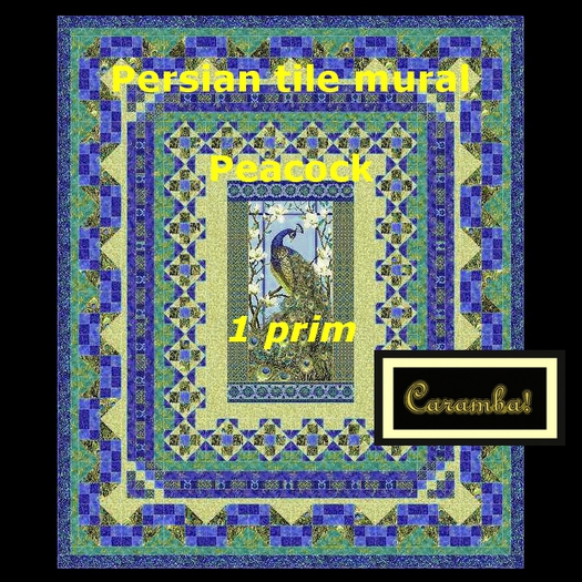 Persian tile mural Peacock