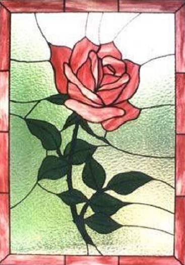 Red Rose Stained Glass