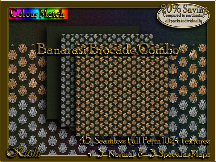 !Kushi! BanarasiBrocadeCOMBO Textures -WEAR TO UNPACK