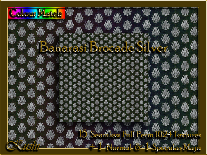 Banarasi Brocade Silver Textures 