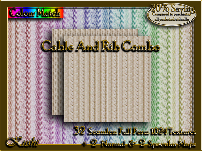Cable And Rib Combo Textures