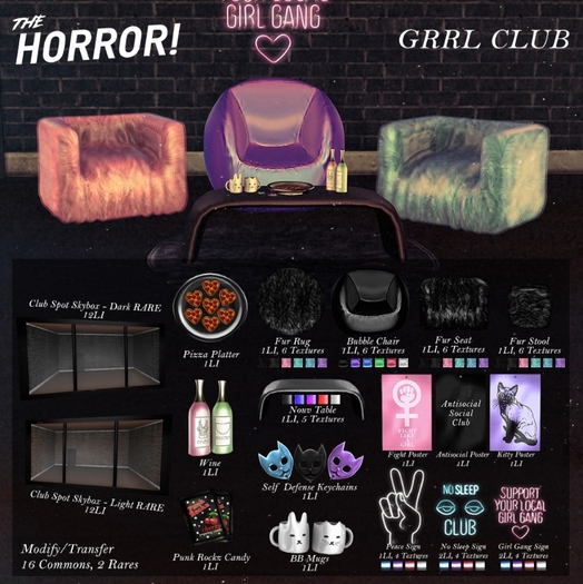 The Horror!~ Grrl Club - Club Spot - Light RARE