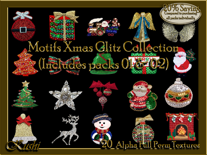!Kushi! MotifsXMASGLITZ COLLECTION  Textures -WEAR TO UNPACK