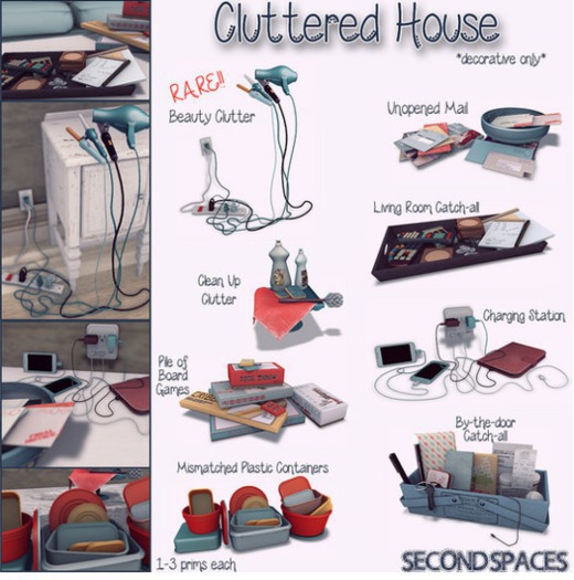 Second Spaces - Cluttered House - beauty clutter RARE