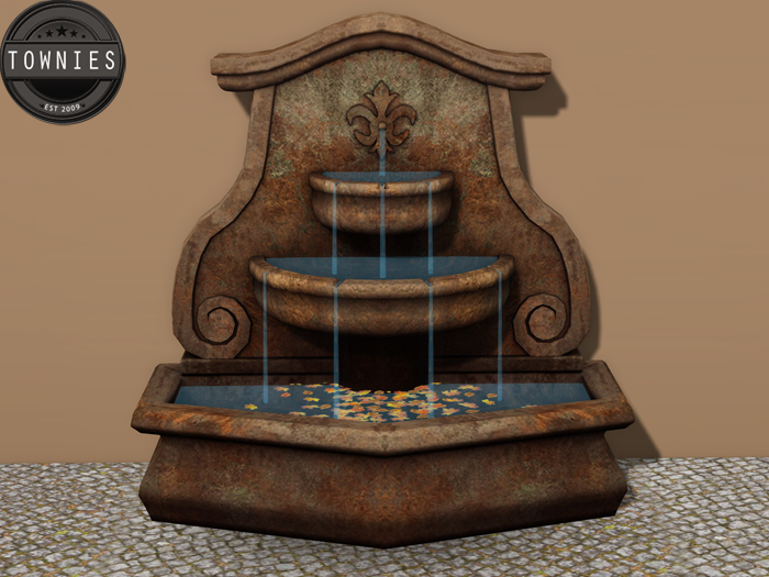 Townies Fall Leaves Water Fountain Dark