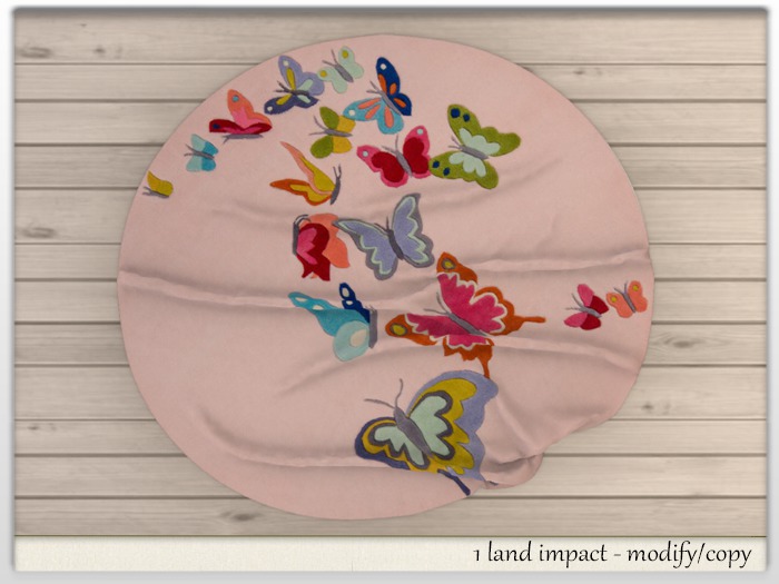{WM} Round Rug: Butterflies {BOXED}