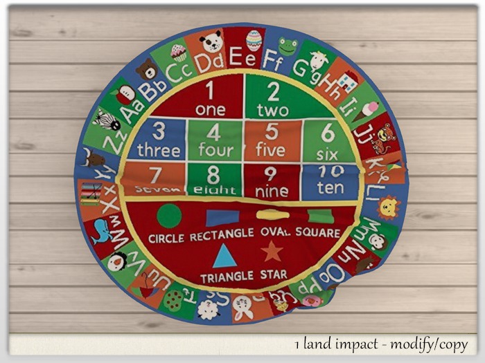 {WM} Round Rug: ABC Kids Rug {BOXED}