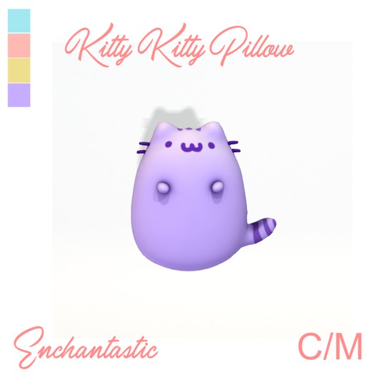 {ENT}Kitty Kitty Pillow Purple