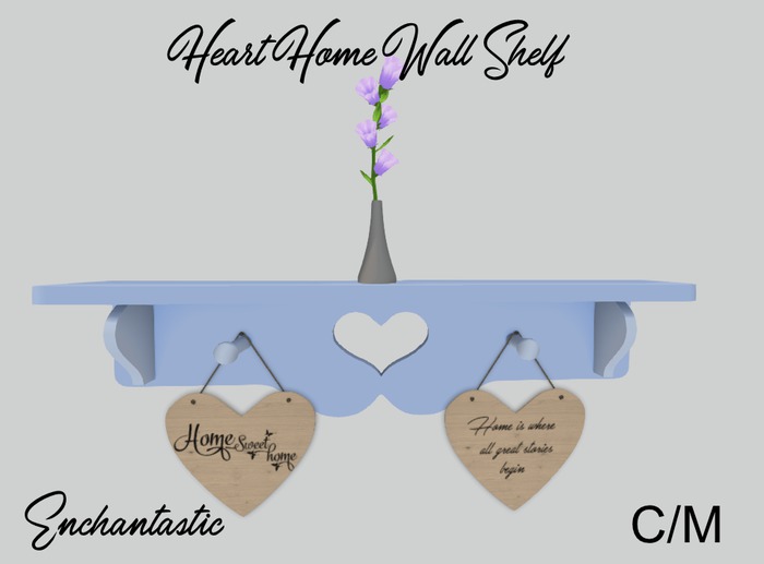 {ENT} Heart Shelf Home Blue