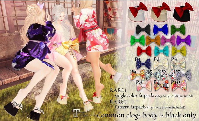 [KARA] Ribbon clogs red Mait_high