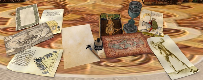 early sciences- clutered desk items [C]