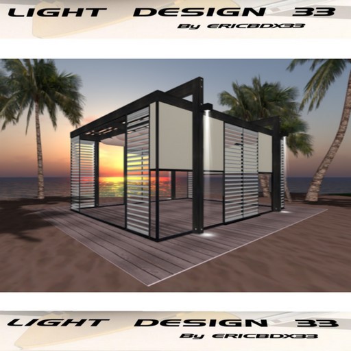 Beach House Pergola Gazebo 1.2-Mesh- 25 Prims (Boxed)