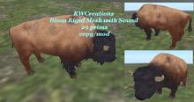 Mesh Bison Rigid  with Sound 29 prims (boxed)