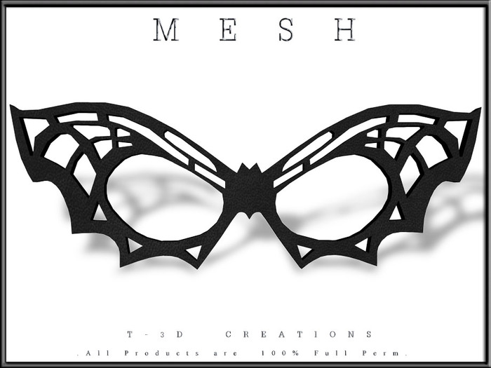 T-3D Creations [ BAT MASK 02 - Flat ] MESH - Full Perm -