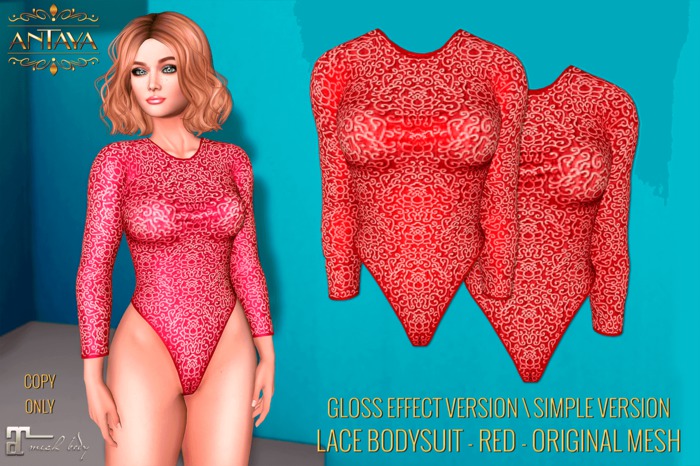 :: ANTAYA :: Lace bodysuit red - Maitreya (wear me)