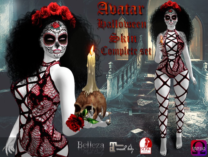 InStyle - Halloween Skin (Omega) + Complete set Maitreya Slink Belleza 