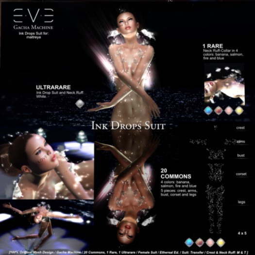 E.V.E Ink Drops Suit- Necklace RARE 2