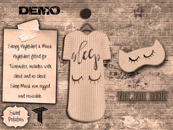 < SP > Sleepy Nightshirt for Tweenster - DEMO