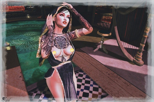 pose : De voiles  d'or