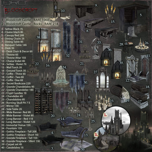 32 -DRD- Bloodcroft Castle - Long Banner - Violet Set