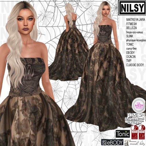 NILSY JACQUARD GOWN,ALL BODIES