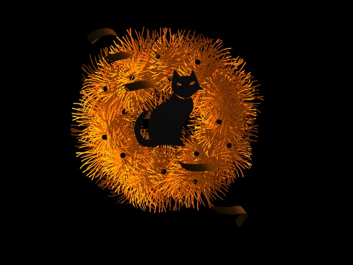 Halloween Kitty Wreath