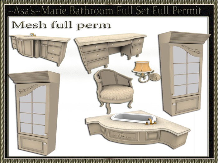 ~Asa's~Marie Full Bathroom Set Full Permit