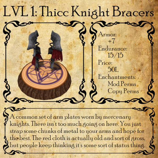 LVL 1 Thicc Knight Bracers