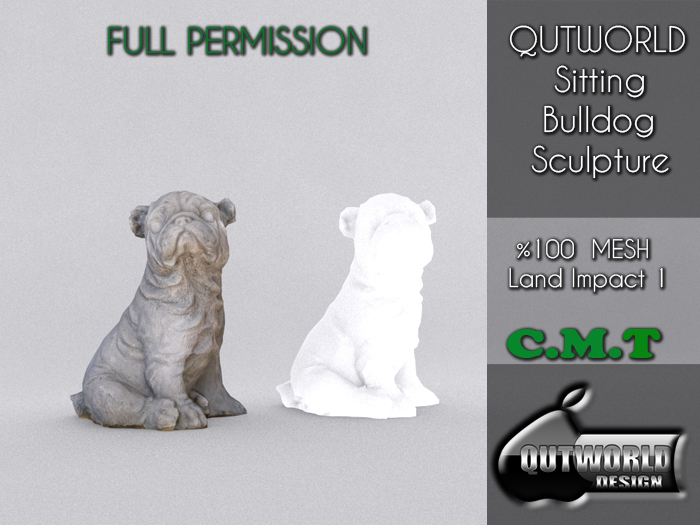 .::QUTWORLD Sitting Bulldog Sculpture::.FP Unpack (ADD)