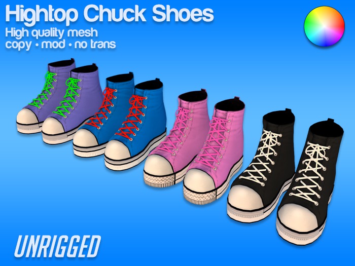 [Project Clothes] Hightop Chuck Shoes (Unrigged)
