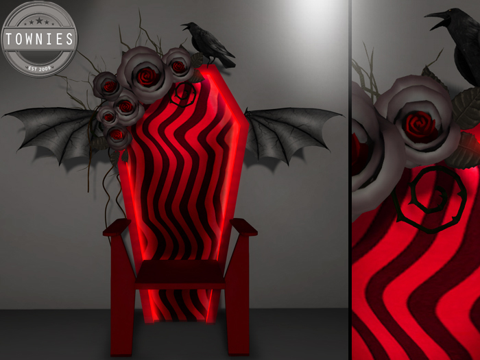 [Townies] Red Gothic Rose Psy Coffin Chair