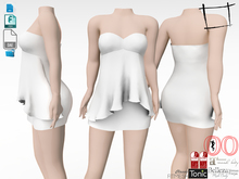 Dae Obj FBX Strapless Mini Dress With Front Ruffles Belleza, Maitreya, Tonic, Ocacin Voluptuous