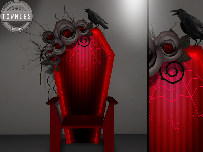 Coffin Chair - spider web red