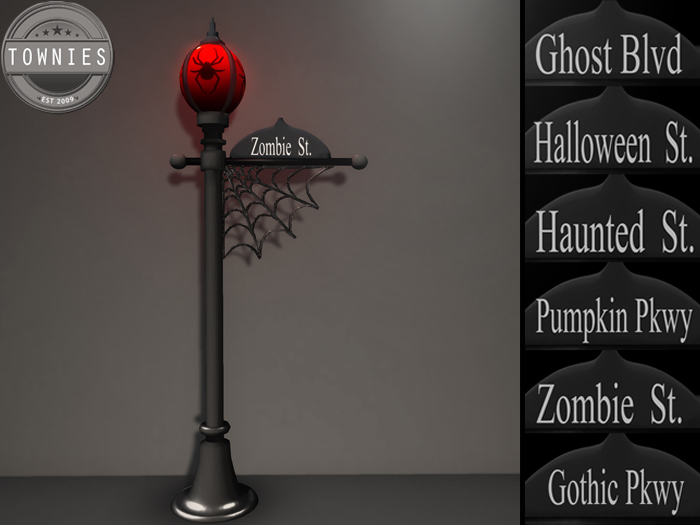 Townies Mesh R Halloween Street Lamp owner click 2 change names
