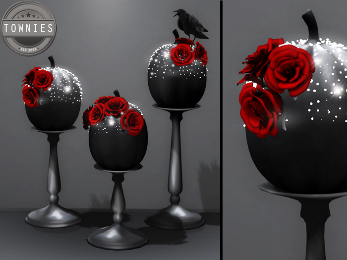 Townies Mesh Elegant Gothic Red Rose Diamond Pumpkins