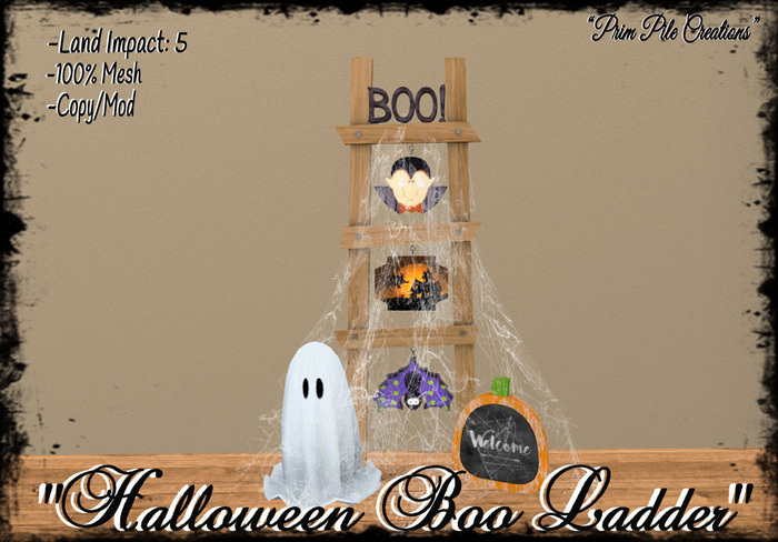 ~PPC~ Halloween Boo Ladder BOXED