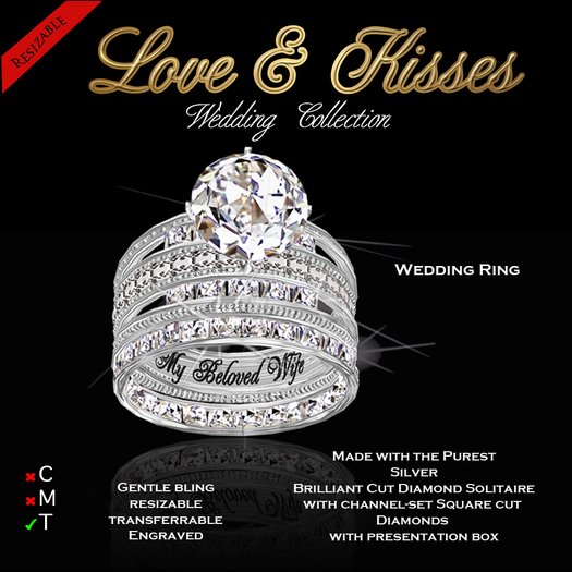 Exquisite Love & Kisses Wedding Ring