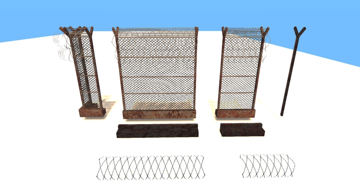 Barbed wire fence 1 Mesh