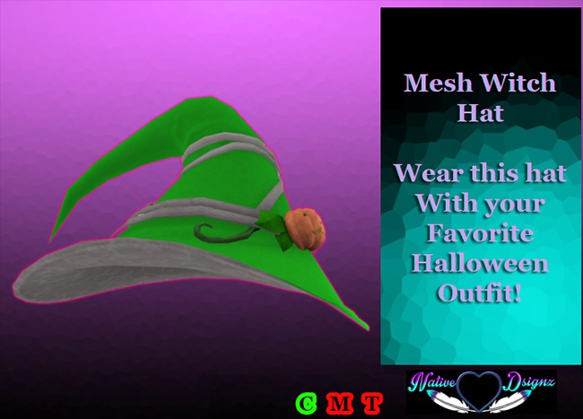 ~NHD~ Witch Brew Hat "Green" (Add To Unpack)