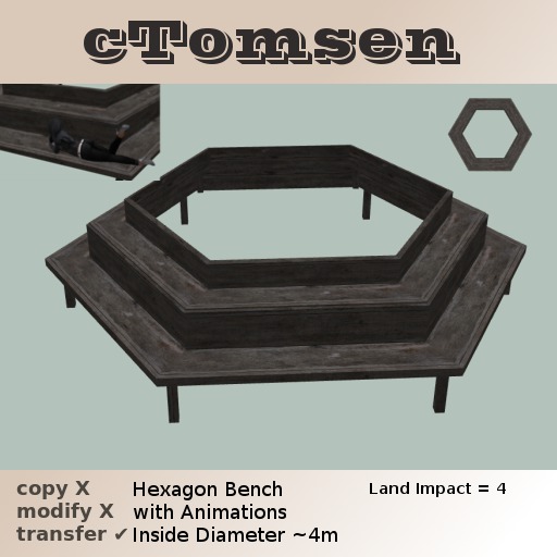hexagon bench with animations