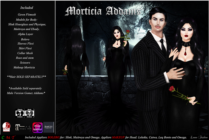 -Lamu Fashion-Gown *Morticia Addams* DEMO