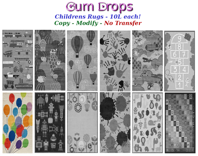 Gum Drops - Balloons Rug - 1 Rug - 1 prim